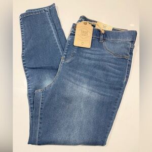 True Craft Mid Rise Pull-On Skinny Blue Jeans XL Short